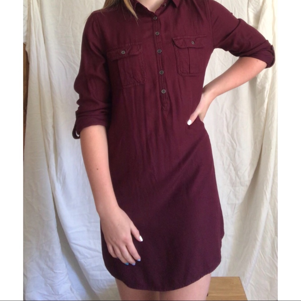 Juniors SO casual button up shirt dress size M